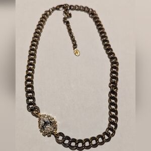 Sorrelli Gold and Silver Chain Necklace with Crystal Accent